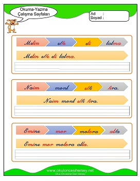 m sesi Grubu Çalışma Sayfaları